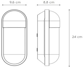 Lucide 29897/01/30 - Kültéri fali lámpa CAPSULE 1xE27/15W/230V IP54