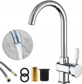 Magas ålló konyhai csaptelep krómozott 360°-ban forgatható mosogató