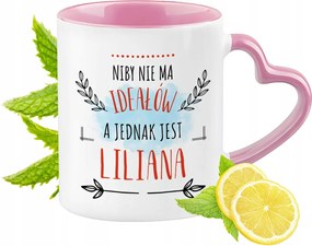 Liliána bögre rózsaszín, szív alakú füllel Kávé ajándék