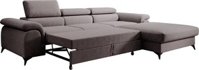 Kihúzható ülőgarnitúra, barna, jobbos, HORTY ROH
