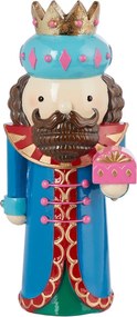 X-MAS dekor figura király kék 20 cm