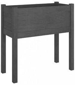 szürke tömör fenyőfa kerti virágtartó 70 x 31 x 70 cm