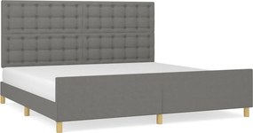 vidaXL sötétszürke szövet ágykeret matrac nélkül 200 x 200 cm
