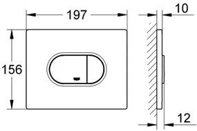 GROHE 38858SH0 - ARENA COSMOPOLITAN öblítő nyomólap 156 × 197 mm fehér