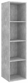 betonszürke szerelt fa fali TV-szekrény 37x37x142,5 cm