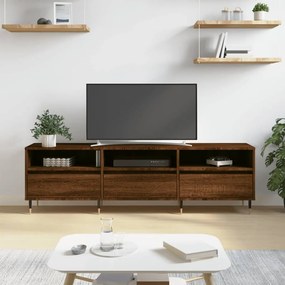 barna tölgy színű szerelt fa TV-szekrény 150 x 30 x 44,5 cm