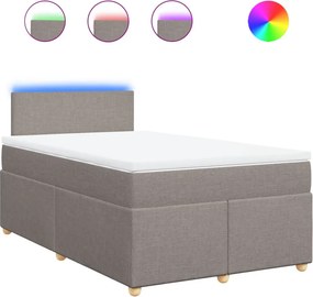 vidaXL tópszínű szövet rugós ágy matraccal 120 x 190 cm