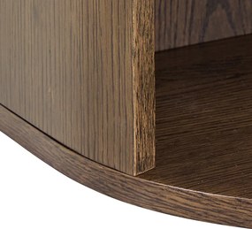 Sötét natúr színű éjjeliszekrény tölgyfa dekorral Paron – Actona