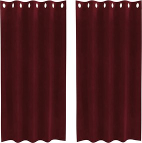 vidaXL Sötétítő függönyök 2 pcs Bordó 140 x 175 cm Bársony