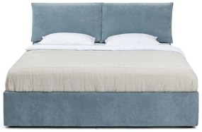 Kék kárpitozott franciaágy tárolóhelyiséggel, matraccal/ráccsal 160x200 cm Thessa Pillow - Bonami Selection