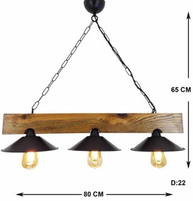 Csillár láncon SAPKA 3xE27/60W/230V