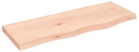 kezeletlen tömör tölgyfa fali polc 80x30x(2-4) cm