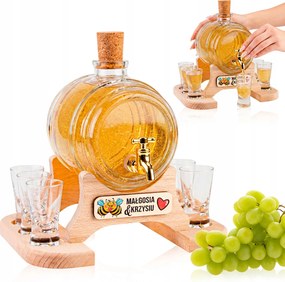 Üveghordó poharakkal Nyomtatott alkoholos ajándék whisky 1L csaptelep