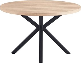 Étkezőasztal, sonoma tölgy/fekete, átmérő 120 cm, MEDOR