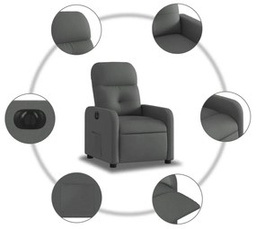 vidaXL sötétszürke szövet elektromos dönthető fotel