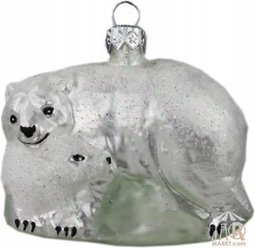 Kézzel díszített üveggömb jegesmedvék