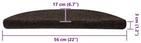10 db barna tűlyukasztott öntapadó lépcsőszőnyeg 56 x 17 x 3 cm