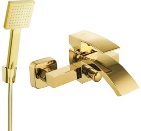 Mexen Libra R45 kádcsaptelep zuhanykészlettel, arany, 74513R45-50