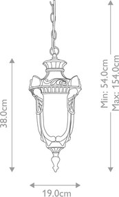 Elstead Lighting PHILADELPHIA PH8-M-OB Függőlámpa 1x60W/E27 IP44