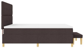 Boxspring Ágy Mattal és Pad Dark Brown 180x200 cm Szövet