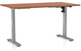 Állítható magasságú asztal OfficeTech A, 120 x 80 cm, szürke alap, cseresznye