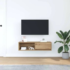 kézműves tölgy színű szerelt fa TV-szekrény 100x31x25,5 cm