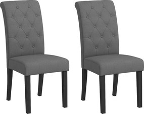 HOMCOM 2 db Étkezőszék Konyhai Szék Kényelmes Fa Lábbal 47 x 61 x 101 cm sötétszürke | Aosom