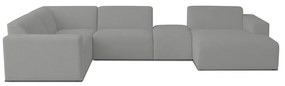 Szürke buklé sarokkanapé (U alakú) Roxy – Scandic