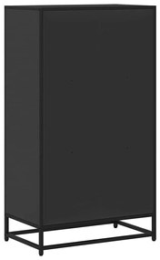 fekete forgácslap könyvszekrény 60x35x107,5 cm