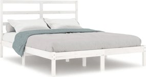 vidaXL fehér tömör fenyőfa ágy matrac nélkül 120 x 200 cm