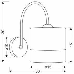 Fali lámpa BIANCO 1xE27/40W/230V fehér/barna