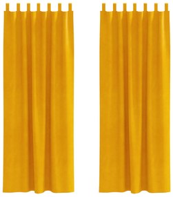 Függönyök függönyökkel 2 pcs mustársárga 140 x 225 cm Bársony