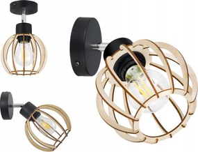 Fali Lámpa E27 fali mozgatható loft Gömb fa