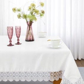 Fehér Foltálló Abrosz Gipiurával 130CM X 240CM