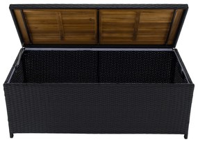 Kerti tárolódoboz/pad, fekete/természetes/krém,BEMUS