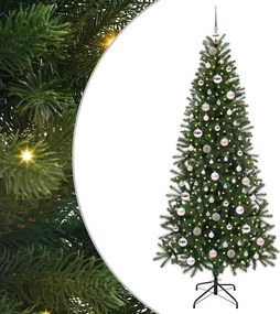 vidaXL Mű karácsonyfa 300 LED-del állvánnyal Zöld 210 cm PE és PVC