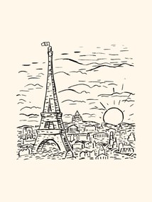 Fém poszter Fali dekoráció Paris art line