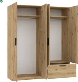LITA WARDROBE 4D1S ARTISAN OAK