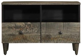 világosszürke tömör mangófa TV-szekrény70x33,5x46 cm