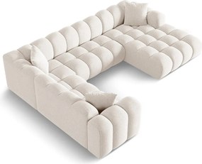 Krémszínű zsenília sarokkanapé (bal oldali-U alakú) Treno – Cosmopolitan Design