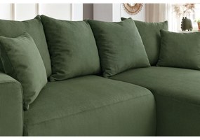 Zöld bársony sarokkanapé Enjoy – Bobochic Paris