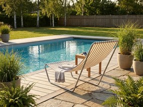 Összecsukható strandnyugágy SAND STRIPES, barna