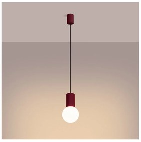 Borvörös függőlámpa üveg búrával ø 12 cm Orbital – Sollux