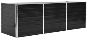antracitszürke horganyzott acél kerti magaságyás 240x80x77 cm