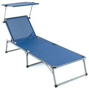 DIVERO Összecsukható kerti nyugágy tetővel XXL Kék