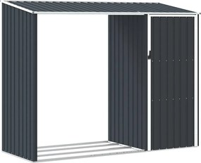 vidaXL antracitszürke horganyzott acél kerti tűzifatároló 245x98x159cm