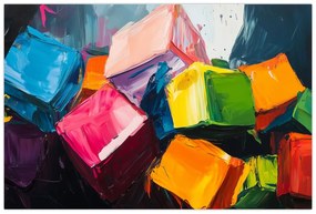 Kép - Színes kockák (90x60 cm)