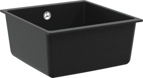vidaXL Mosogató Fekete 430 x 460 mm 80% Kvarc és 20% Gyanta