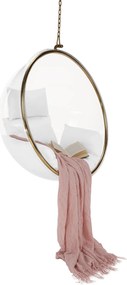 Függő fotel, átlátszó/arany/fehér, BUBBLE NEW TYP 1