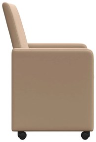 vidaXL Kerekes Étkező Székek 2 pcs Cappuccino 57 x 66 x 94 cm Műbőr